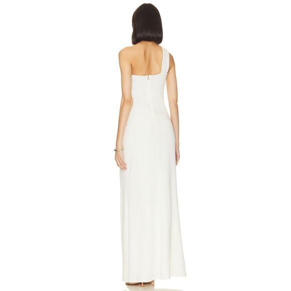 Nookie Bliss Cut Out Gown Maxi Dress One Shoulder Cut-Out Front High Slit Large - Picture 4 of 14